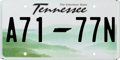 TN license plate A7177N