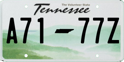 TN license plate A7177Z