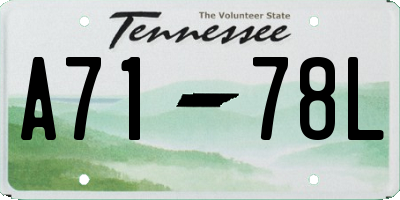TN license plate A7178L