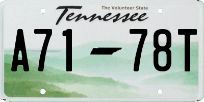 TN license plate A7178T