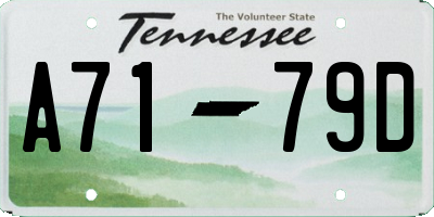 TN license plate A7179D