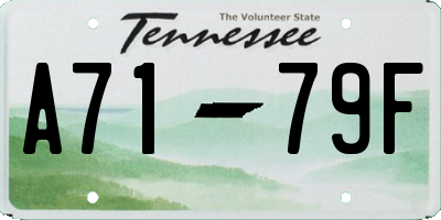 TN license plate A7179F