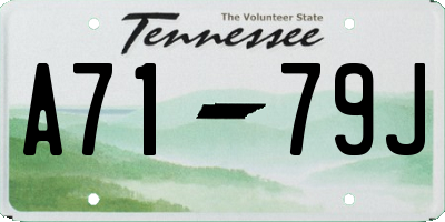 TN license plate A7179J