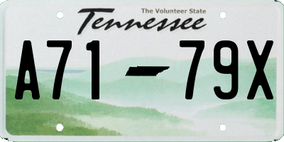 TN license plate A7179X