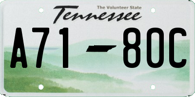 TN license plate A7180C
