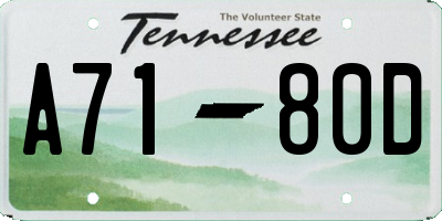TN license plate A7180D