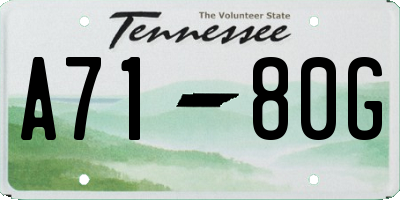 TN license plate A7180G