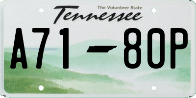TN license plate A7180P