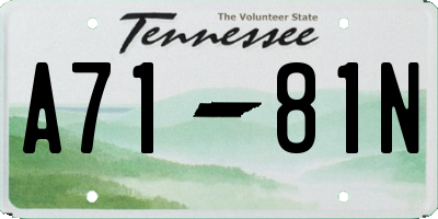 TN license plate A7181N