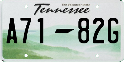TN license plate A7182G