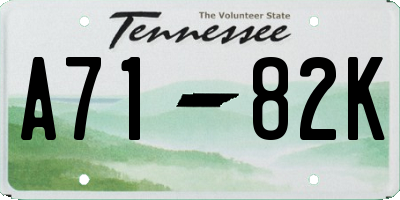 TN license plate A7182K