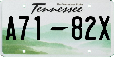 TN license plate A7182X
