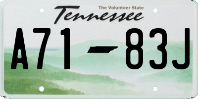 TN license plate A7183J