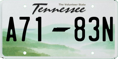 TN license plate A7183N