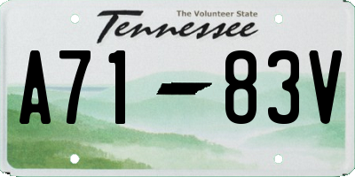 TN license plate A7183V