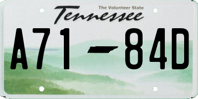 TN license plate A7184D