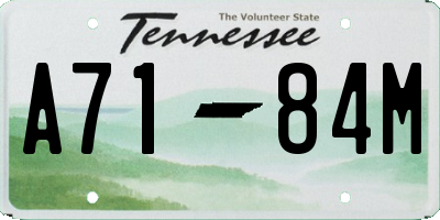 TN license plate A7184M