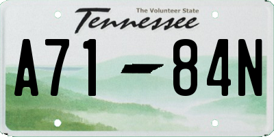 TN license plate A7184N