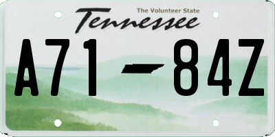 TN license plate A7184Z