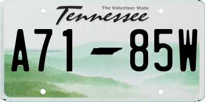 TN license plate A7185W
