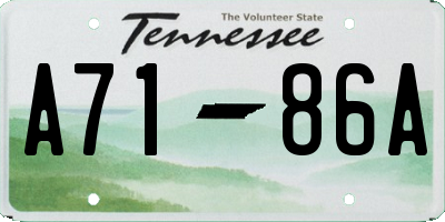 TN license plate A7186A