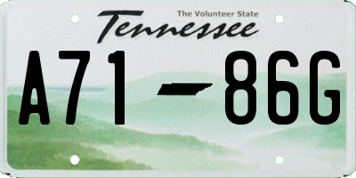 TN license plate A7186G