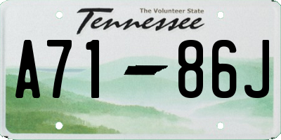 TN license plate A7186J