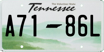 TN license plate A7186L