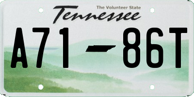 TN license plate A7186T