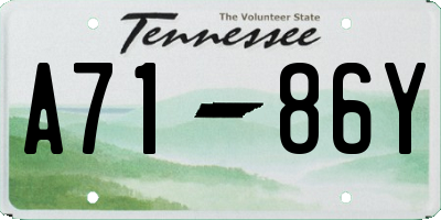 TN license plate A7186Y