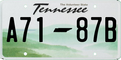 TN license plate A7187B
