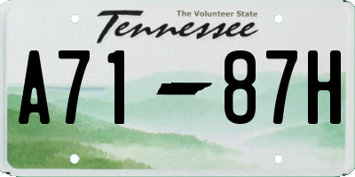 TN license plate A7187H