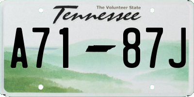 TN license plate A7187J