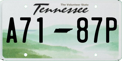 TN license plate A7187P