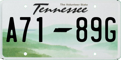 TN license plate A7189G