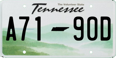 TN license plate A7190D
