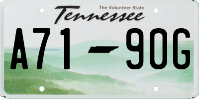 TN license plate A7190G
