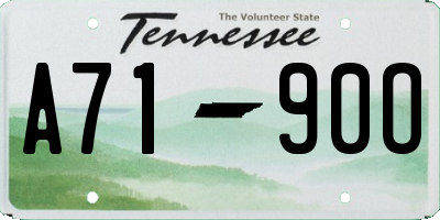 TN license plate A7190O