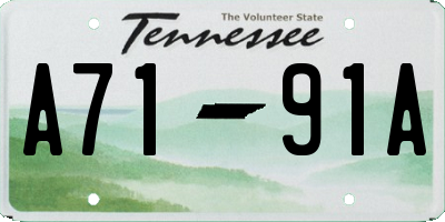 TN license plate A7191A