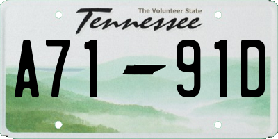 TN license plate A7191D