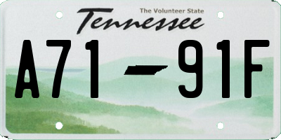 TN license plate A7191F