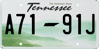 TN license plate A7191J