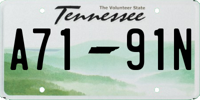 TN license plate A7191N