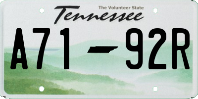 TN license plate A7192R