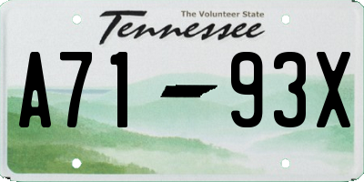 TN license plate A7193X