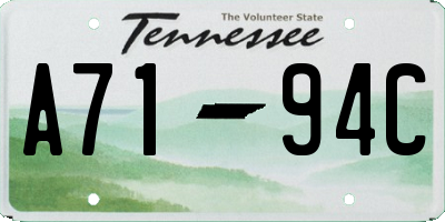 TN license plate A7194C