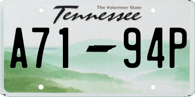 TN license plate A7194P