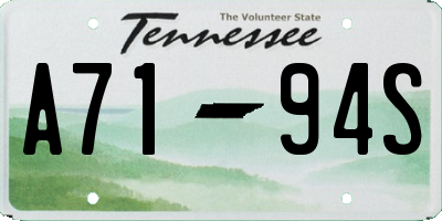 TN license plate A7194S