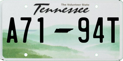 TN license plate A7194T