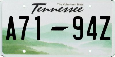 TN license plate A7194Z